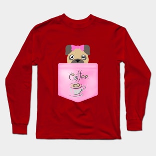 Pug and Coffee Long Sleeve T-Shirt